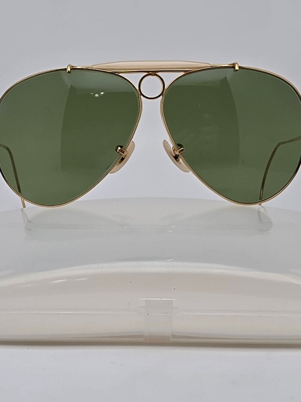 Ray-Ban B&L Shooter 1/10 12K GF Gold Frame RB3 TruGreen Lens Aviator Sunglasses
